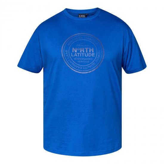 North Latitude T-Shirt Niebieski - Koszulki - T-shirty meskie Duże Rozmiary - 2XL-14XL