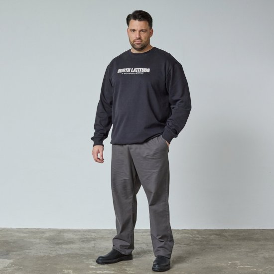 North Latitude Crewneck Sweatshirt Czarny - TALL bluzy - Bluzy TALL dla wysokich mężczyzn