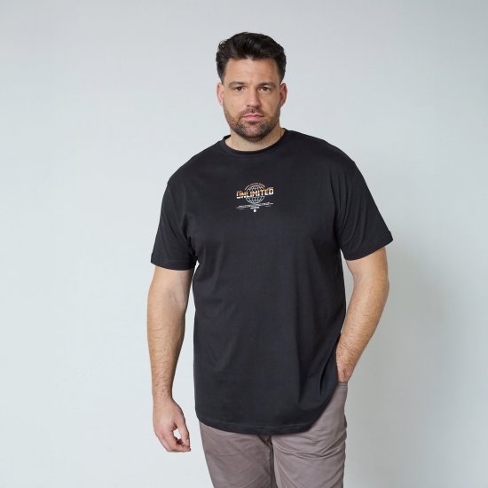 North Latitude T-Shirt With Print Czarny - Koszulki - T-shirty meskie Duże Rozmiary - 2XL-14XL