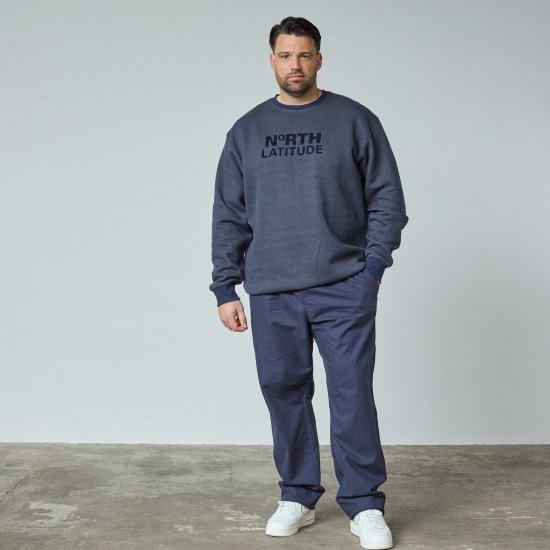 North Latitude Crewneck Logo Sweat Granatowy - TALL bluzy - Bluzy TALL dla wysokich mężczyzn