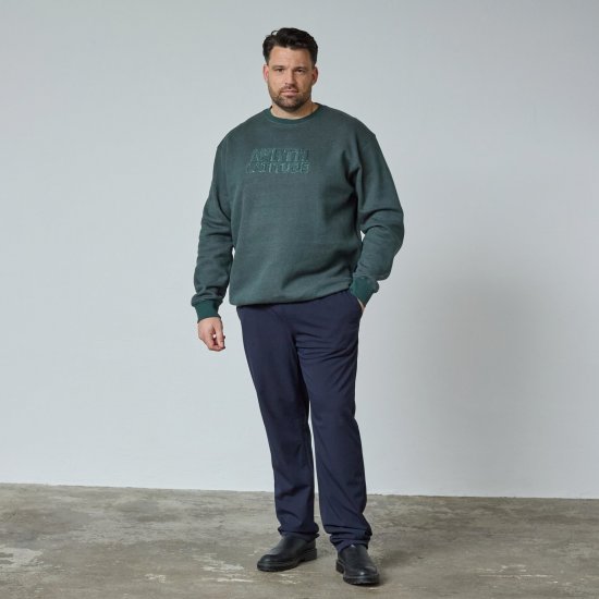 North Latitude Crewneck Logo Sweat Zielony/Khaki - TALL bluzy - Bluzy TALL dla wysokich mężczyzn