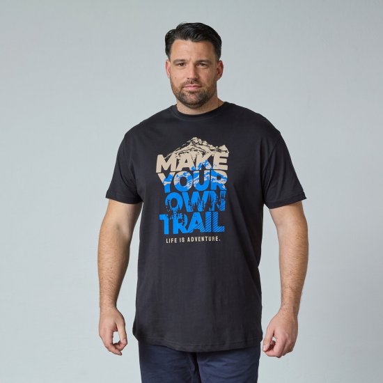 North Latitude Trail T-Shirt Czarny - Koszulki - T-shirty meskie Duże Rozmiary - 2XL-14XL