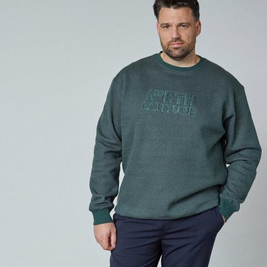 North Latitude Crewneck Logo Sweat Zielony/Khaki - Bluzy & bluzy z kapturem - Bluzy & Bluzy z kapturem 2XL-12XL