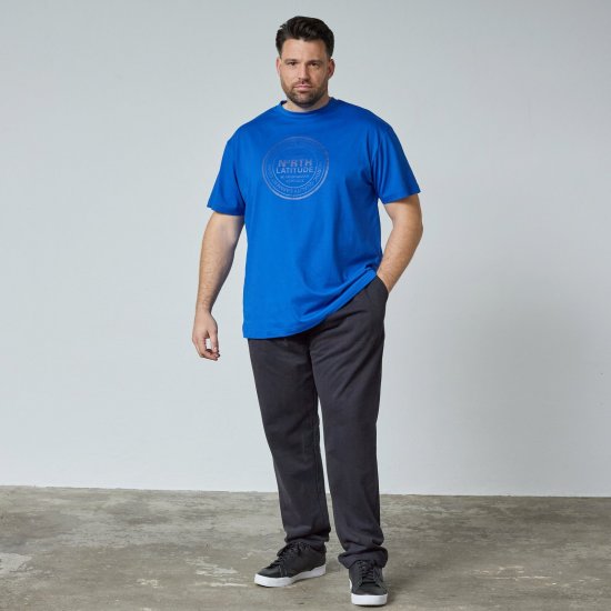 North Latitude T-Shirt Niebieski - TALL koszulki - Koszulki dla wysokich mężczyzn