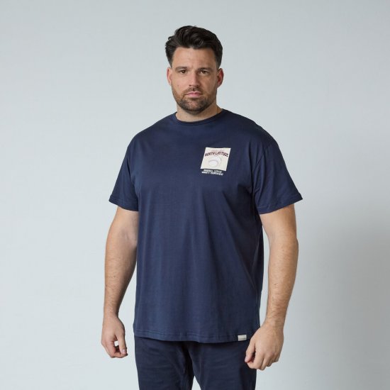 North Latitude T-Shirt With Print Granatowy - Koszulki - T-shirty meskie Duże Rozmiary - 2XL-14XL