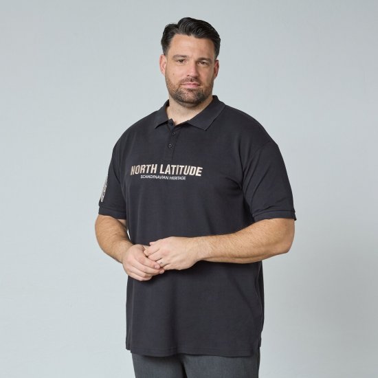North Latitude Logo Polo Czarny - Koszulki polo - Koszulki Polo 2XL-8XL