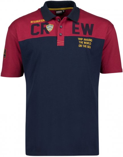 Adamo Crew Printed Jersey Poloshirt Burgundy - Koszulki polo - Koszulki Polo 2XL-8XL