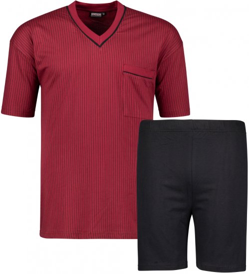 Adamo Gustav Short sleeve Pyjama Burgundy - Bielizna & stroje kąpielowe - Bielizna & Stroje kąpielowe 2XL-8XL
