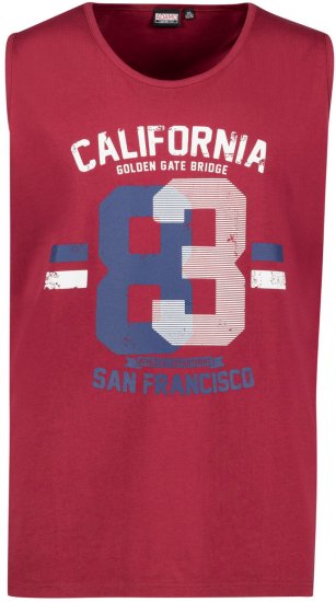Adamo Golden Gate Comfort Fit Printed Tank-top Burgundy - Koszulki - T-shirty meskie Duże Rozmiary - 2XL-14XL