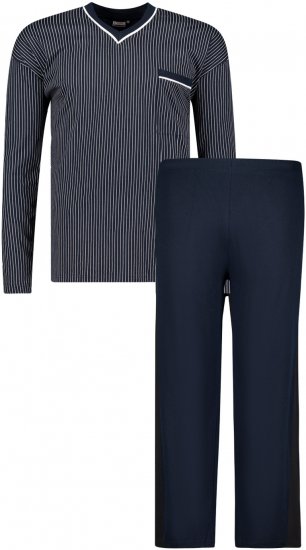 Adamo Gustav Long sleeve Pyjama Navy - Bielizna & Stroje kąpielowe - Bielizna & Stroje kąpielowe 2XL-8XL