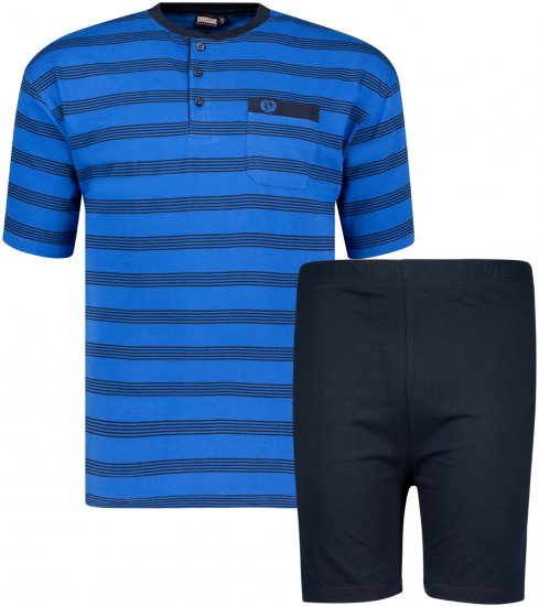 Adamo Anil Serafino Short sleeve Pyjama Royal Blue - Bielizna & stroje kąpielowe - Bielizna & Stroje kąpielowe 2XL-8XL