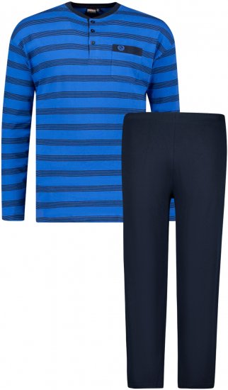 Adamo Alex Serafino Long sleeve Pyjama Royal Blue - Bielizna & Stroje kąpielowe - Bielizna & Stroje kąpielowe 2XL-8XL