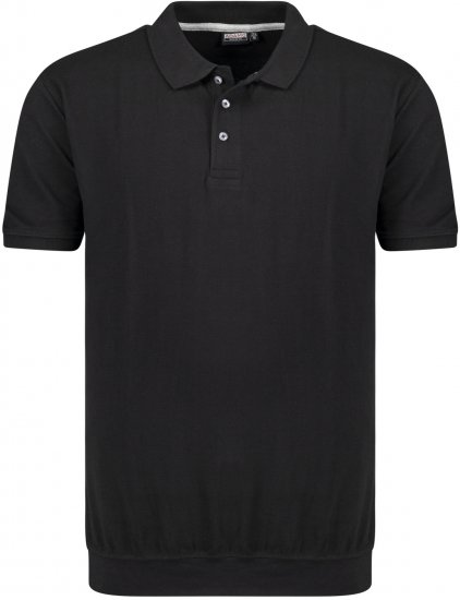 Adamo Kadir Polo Shirt with Cuffed Hem Black - Koszulki polo - Koszulki Polo 2XL-8XL