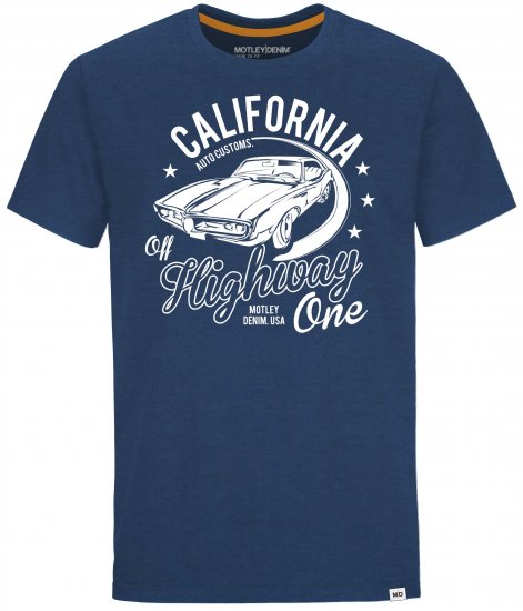 Motley Denim Ipswich T-shirt Dark Indigo - Koszulki - T-shirty meskie Duże Rozmiary - 2XL-14XL