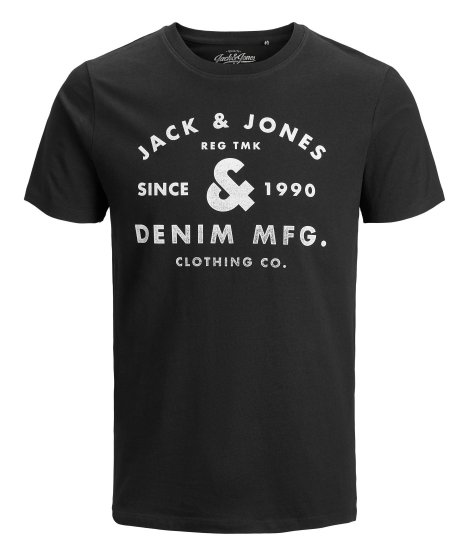 Jack & Jones Jeans T-Shirt Black - Koszulki - T-shirty meskie Duże Rozmiary - 2XL-14XL
