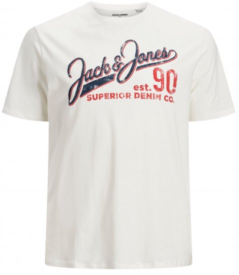 Jack & Jones Elogo T-Shirt White - Koszulki - T-shirty meskie Duże Rozmiary - 2XL-14XL