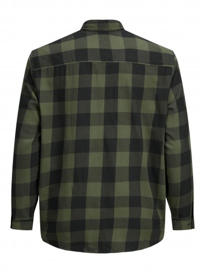 Jack & Jones Gingham L/S Shirt Dusty Olive - Koszule - Koszule 2XL-10XL