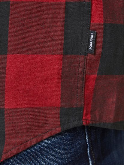 Jack & Jones Gingham Shirt L/S Brick Red - Koszule - Koszule 2XL-10XL