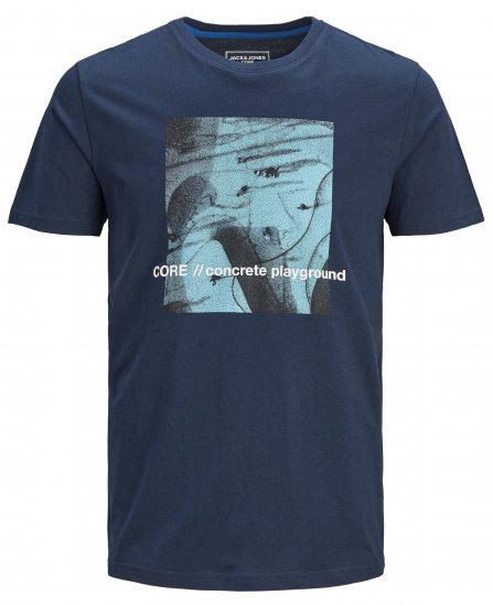 Jack & Jones Jump T-shirt Navy - Koszulki - T-shirty meskie Duże Rozmiary - 2XL-14XL