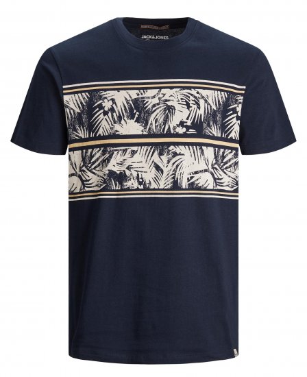Jack & Jones Sunnys Tee Navy Blazer - Koszulki - T-shirty meskie Duże Rozmiary - 2XL-14XL