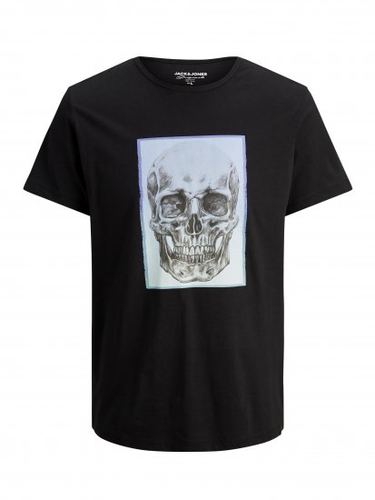 Jack & Jones Gradskull T-Shirt Black - Koszulki - T-shirty meskie Duże Rozmiary - 2XL-14XL