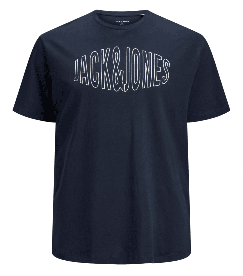Jack & Jones Preston Crew Neck T-Shirt Navy - Koszulki - T-shirty meskie Duże Rozmiary - 2XL-14XL