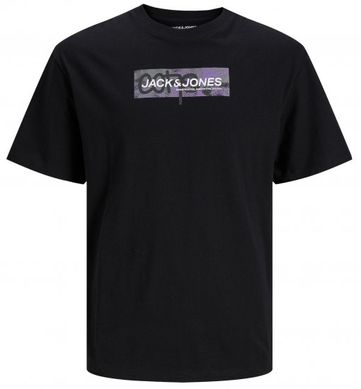 Jack & Jones JCOAOP PRINT T-Shirt Black - Koszulki - T-shirty meskie Duże Rozmiary - 2XL-14XL