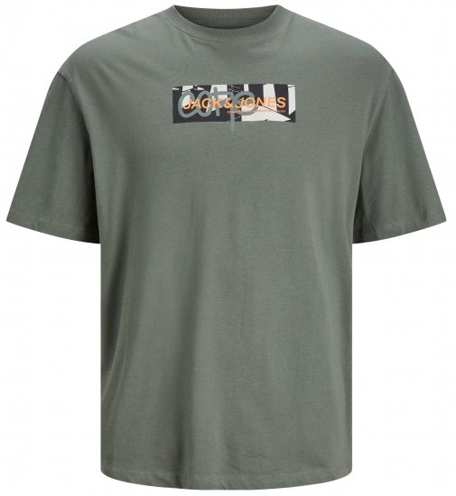 Jack & Jones JCOAOP PRINT T-Shirt Agave Green - Koszulki - T-shirty meskie Duże Rozmiary - 2XL-14XL