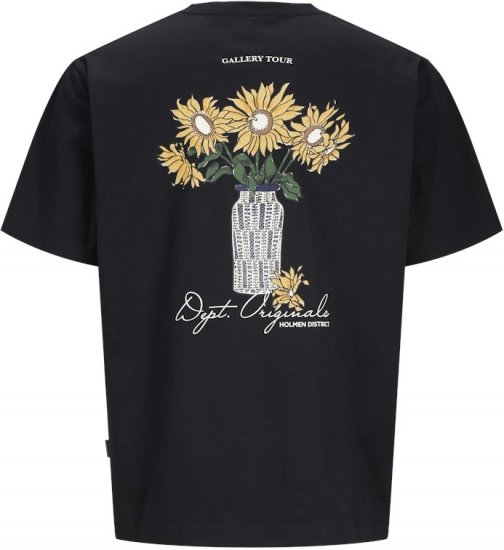 Jack & Jones Lington Back And Front Print Crew Neck T-Shirt Black - Koszulki - T-shirty meskie Duże Rozmiary - 2XL-14XL