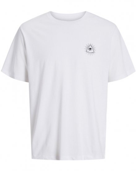 Jack & Jones Jackie Crew Neck T-Shirt White - Koszulki - T-shirty meskie Duże Rozmiary - 2XL-14XL