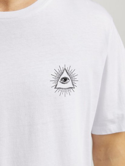 Jack & Jones Jackie Crew Neck T-Shirt White - Koszulki - T-shirty meskie Duże Rozmiary - 2XL-14XL