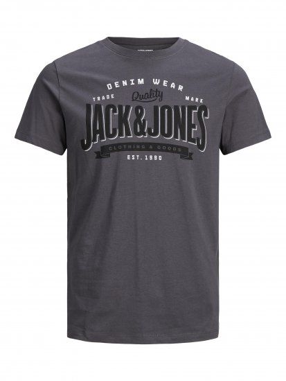 Jack & Jones JJELOGO TEE Gray - Koszulki - T-shirty meskie Duże Rozmiary - 2XL-14XL
