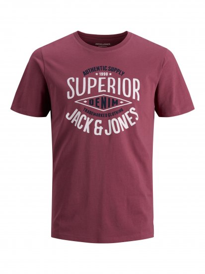 Jack & Jones JJELOGO TEE Hawthorn Rose - Koszulki - T-shirty meskie Duże Rozmiary - 2XL-14XL