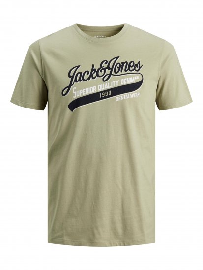 Jack & Jones JJELOGO TEE Light Green - Koszulki - T-shirty meskie Duże Rozmiary - 2XL-14XL