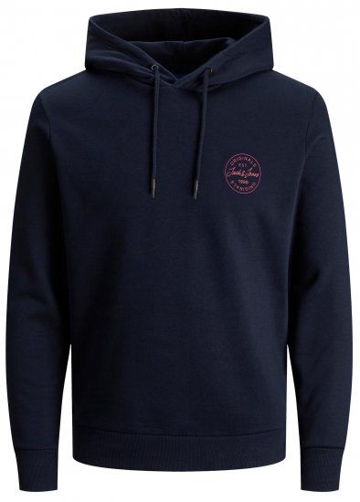 Jack & Jones JJESHARK SWEAT Hoodie Navy - Bluzy & bluzy z kapturem - Bluzy & Bluzy z kapturem 2XL-12XL