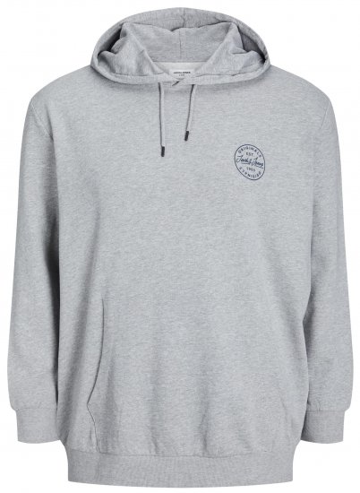 Jack & Jones JJESHARK SWEAT Hoodie Light Grey - Bluzy & bluzy z kapturem - Bluzy & Bluzy z kapturem 2XL-12XL