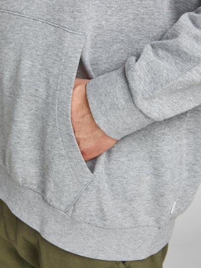 Jack & Jones JJESHARK SWEAT Hoodie Light Grey - Bluzy & bluzy z kapturem - Bluzy & Bluzy z kapturem 2XL-12XL