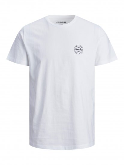 Jack & Jones JJESHARK TEE White - Koszulki - T-shirty meskie Duże Rozmiary - 2XL-14XL