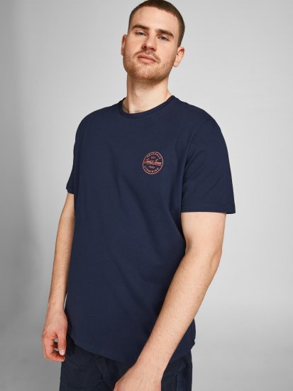 Jack & Jones JJESHARK TEE Navy - Koszulki - T-shirty meskie Duże Rozmiary - 2XL-14XL