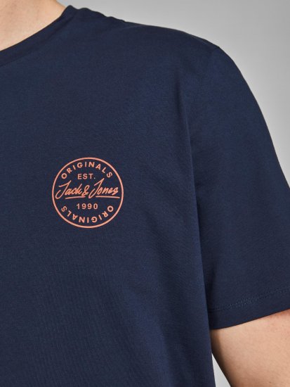 Jack & Jones JJESHARK TEE Navy - Koszulki - T-shirty meskie Duże Rozmiary - 2XL-14XL