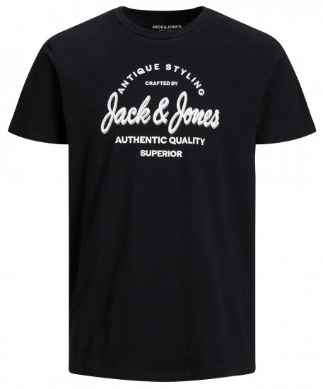 Jack & Jones JJERAFA TEE Black - Koszulki - T-shirty meskie Duże Rozmiary - 2XL-14XL