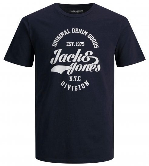 Jack & Jones JJERAFA TEE Navy - Koszulki - T-shirty meskie Duże Rozmiary - 2XL-14XL