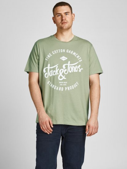Jack & Jones JJERAFA TEE Light Green - Koszulki - T-shirty meskie Duże Rozmiary - 2XL-14XL
