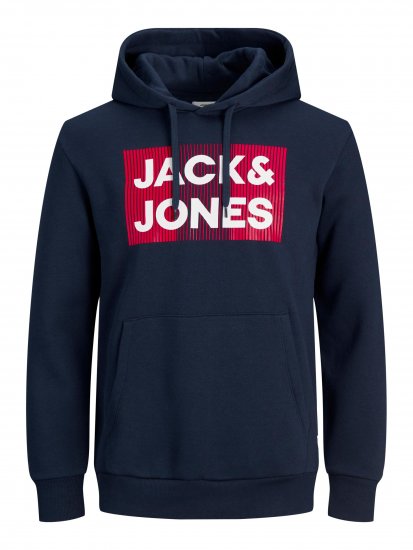 Jack & Jones JJECORP Hoodie Navy - Bluzy & bluzy z kapturem - Bluzy & Bluzy z kapturem 2XL-12XL