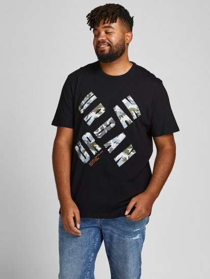 Jack & Jones JCOSTREET TEE Black - Koszulki - T-shirty meskie Duże Rozmiary - 2XL-14XL