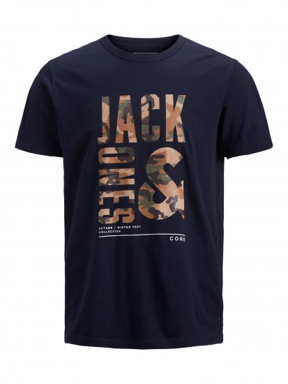 Jack & Jones JCOSTREET TEE Navy - Koszulki - T-shirty meskie Duże Rozmiary - 2XL-14XL