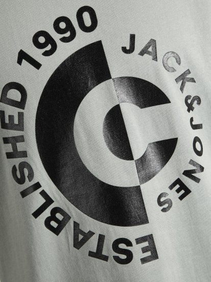 Jack & Jones JCOSPRING T-Shirt Gray - Koszulki - T-shirty meskie Duże Rozmiary - 2XL-14XL