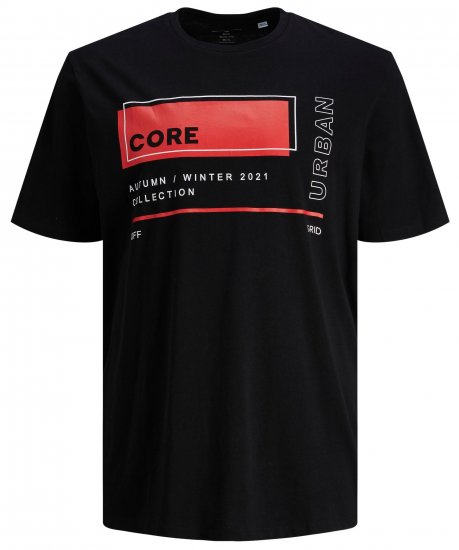 Jack & Jones JCOBOOSTER TEE Black - Koszulki - T-shirty meskie Duże Rozmiary - 2XL-14XL