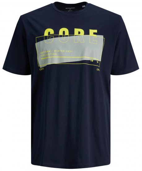 Jack & Jones JCOBOOSTER TEE Navy - Koszulki - T-shirty meskie Duże Rozmiary - 2XL-14XL