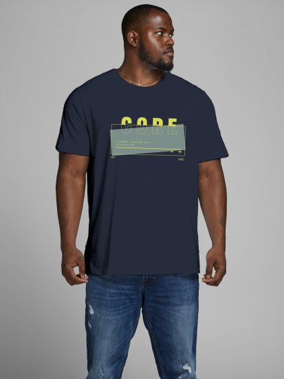 Jack & Jones JCOBOOSTER TEE Navy - Koszulki - T-shirty meskie Duże Rozmiary - 2XL-14XL